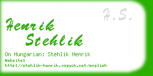 henrik stehlik business card